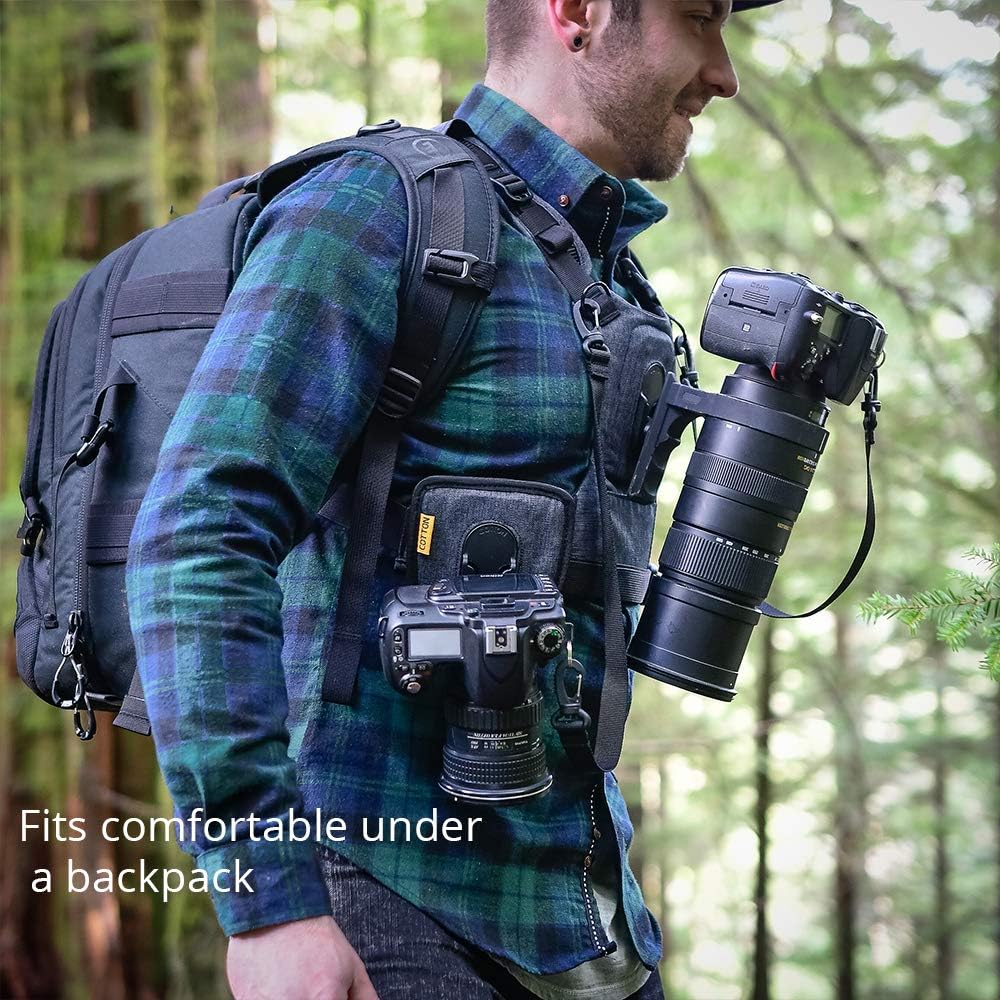 Cotton Carrier CCS G3 Camera Harness System for 2 Cameras, Grey
