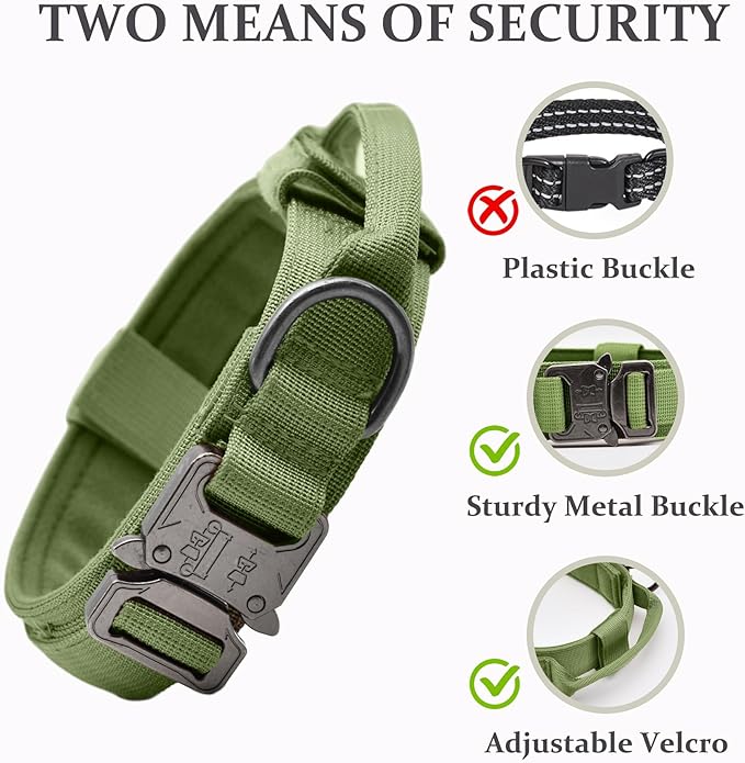 Tactical Dog Collar, Adjustable Military Training Nylon Dog Collar - Image 4