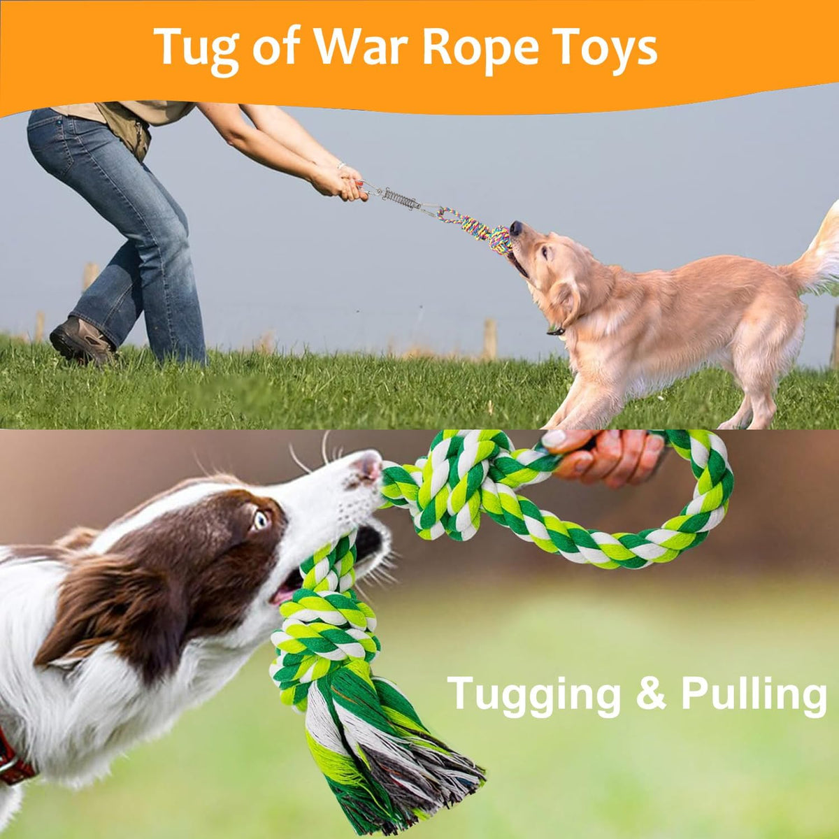 Dog Outdoor Bungee Hanging Tree Tug Toy, Dog Rope Toys