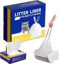Drawstring Litter Liner Bags 100 Pack-Cat Litter Box Liner Bags for Litter Box Robot 3 and 4 Thick Waste Bags for Self-cleaning Cat Litter Box Liner Trash Bags for Home/Kitchen Trash Cans