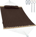 GAFETE 12ft 2 Person Hammock for Outside with Hardwood Spreader Bar