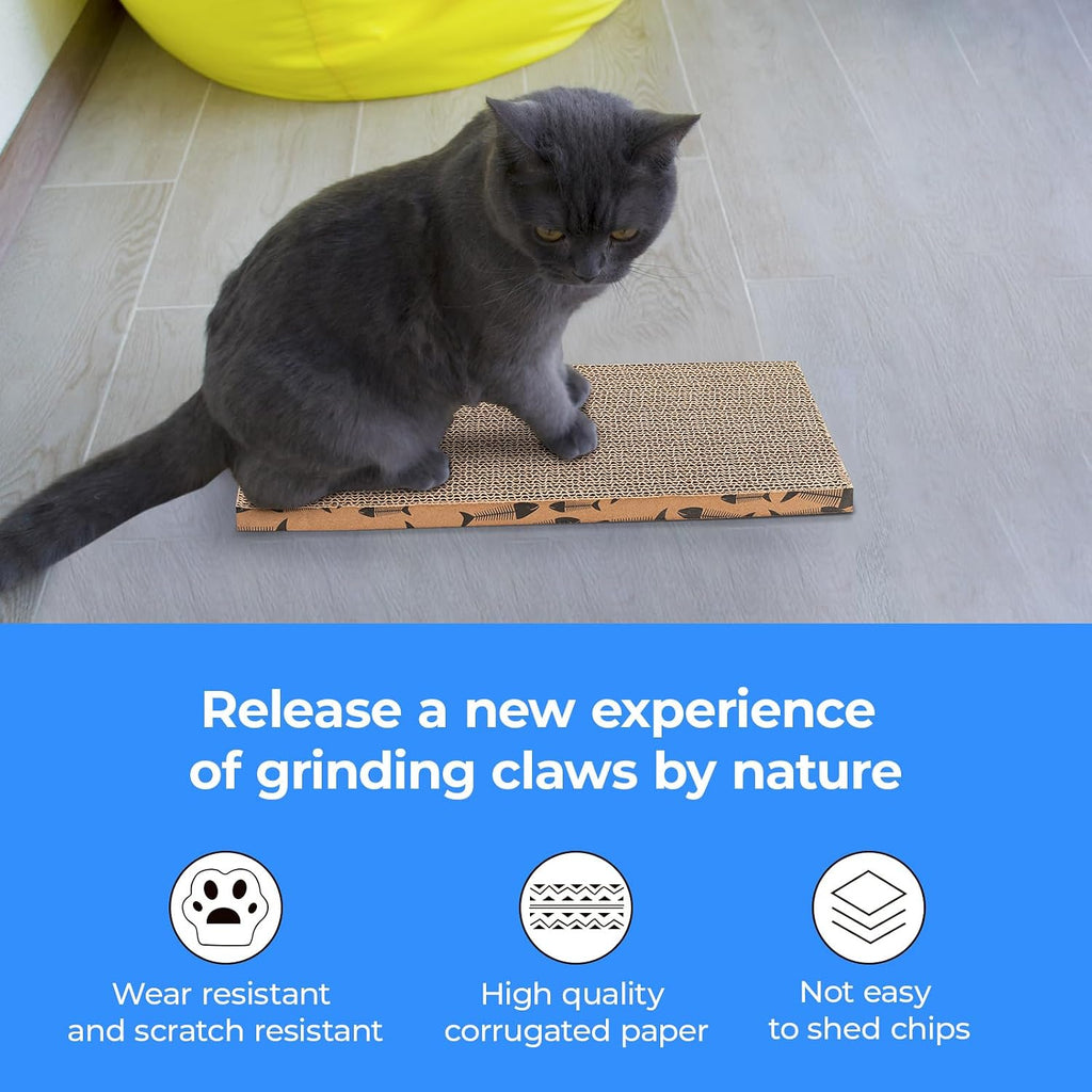 Mini Cat Scratching Board 4pcs Brown Cardboard Cat Scratcher Scratch Pad for Indoor Cats