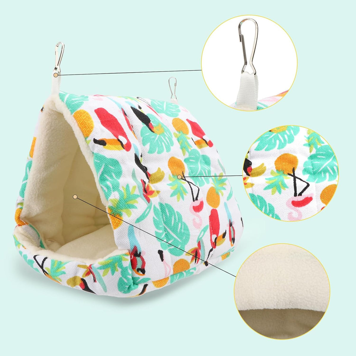 Hypeety Bird Hanging Hammock Nest Parrot Winter Warm Nest House for Cage