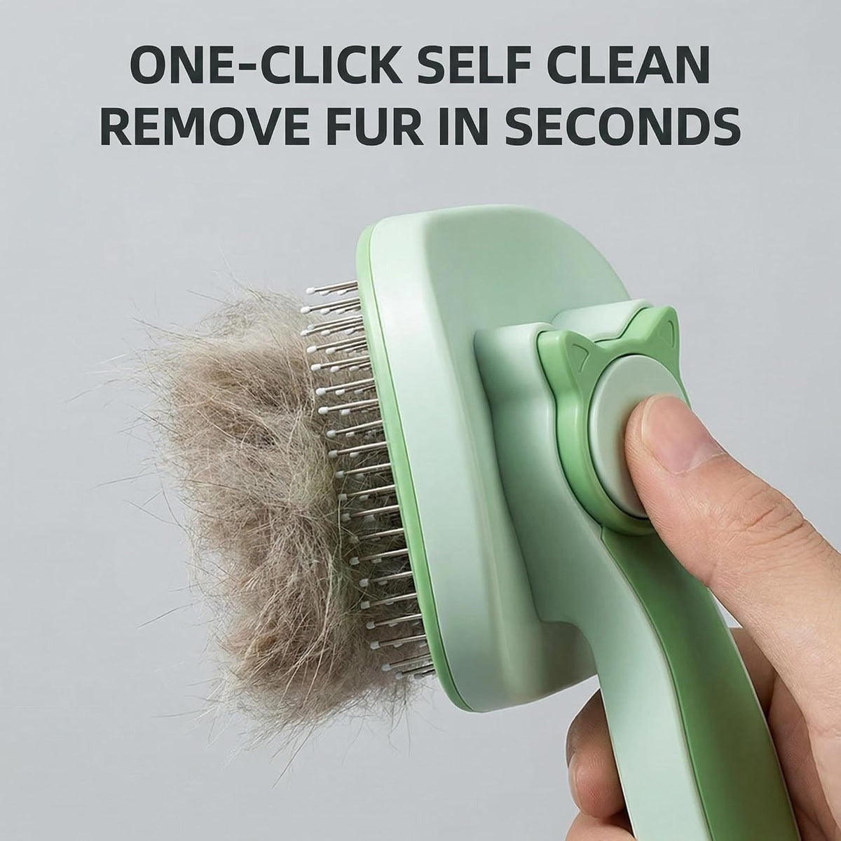 Self Cleaning Pet Grooming Brush Wide Head Slicker Brush for Dogs & Cats with Massage Bristles Professional Deshedding Tool Non Slip Handle for All Hair Length Pets & Groomers (green)