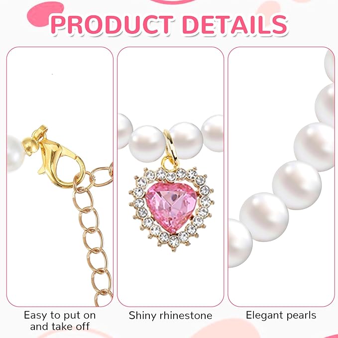 2PCS Kitten Collars Pearl Cat Dog Collar - Image 4