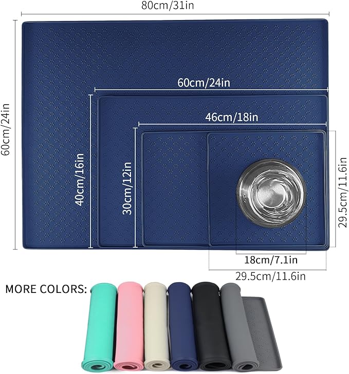 Ptlom Silicone Pet Placemat for Dog and Cat, Waterproof Non-Slip Pet Feeding - Image 2