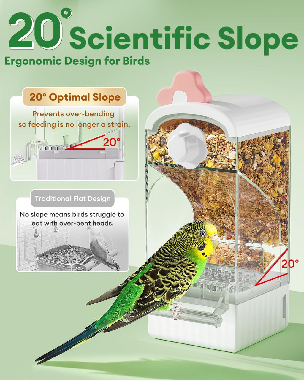 Bucatstate No Mess Bird Feeder, Auto Dispenser, Dual Filter & Waste Drawer