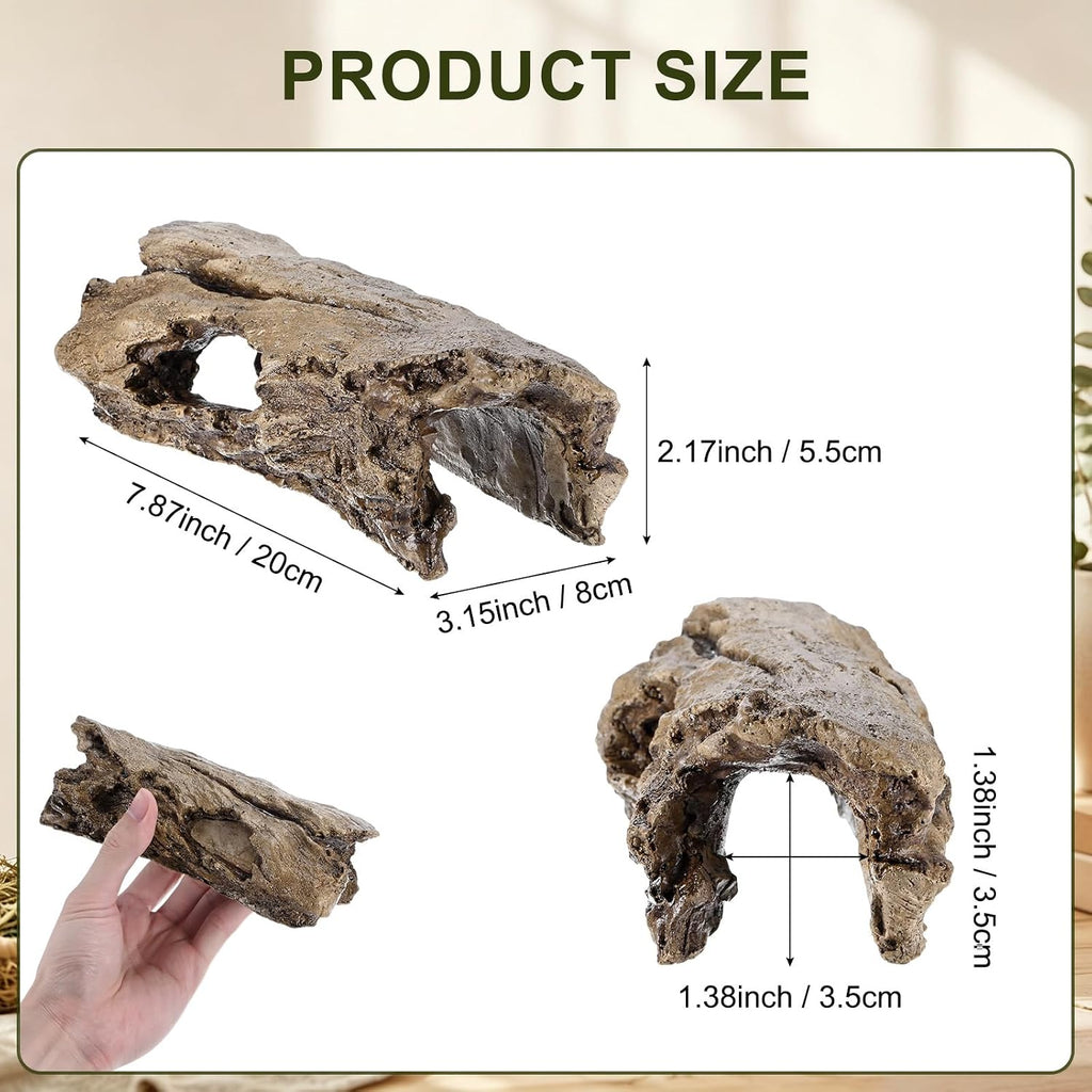 M METERXITY 1-Pack Reptile Hide Basking Platform, Cement, Small, Brown