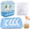 50 Pack Disposable Bird Cage Liners, Clear Plastic Cage Tray Liner Bags, Elastic Edge Disposable Liners for Parrots, Canaries, Cockatiels and Small Animals, 24 x 16 Inches