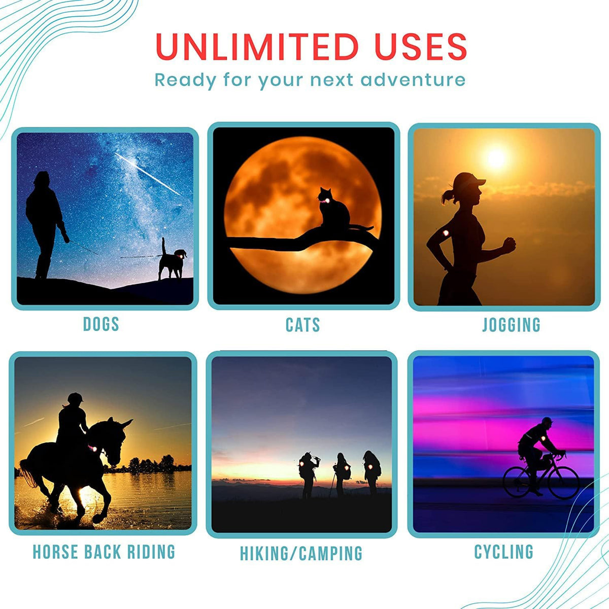 Avando Dog Collar Light, Dog Lights for Might Walking, Waterproof Silicon LED Dog Collar Safety Night Walking Lights for Dog and Cat - Batteries Included (5 pcs)