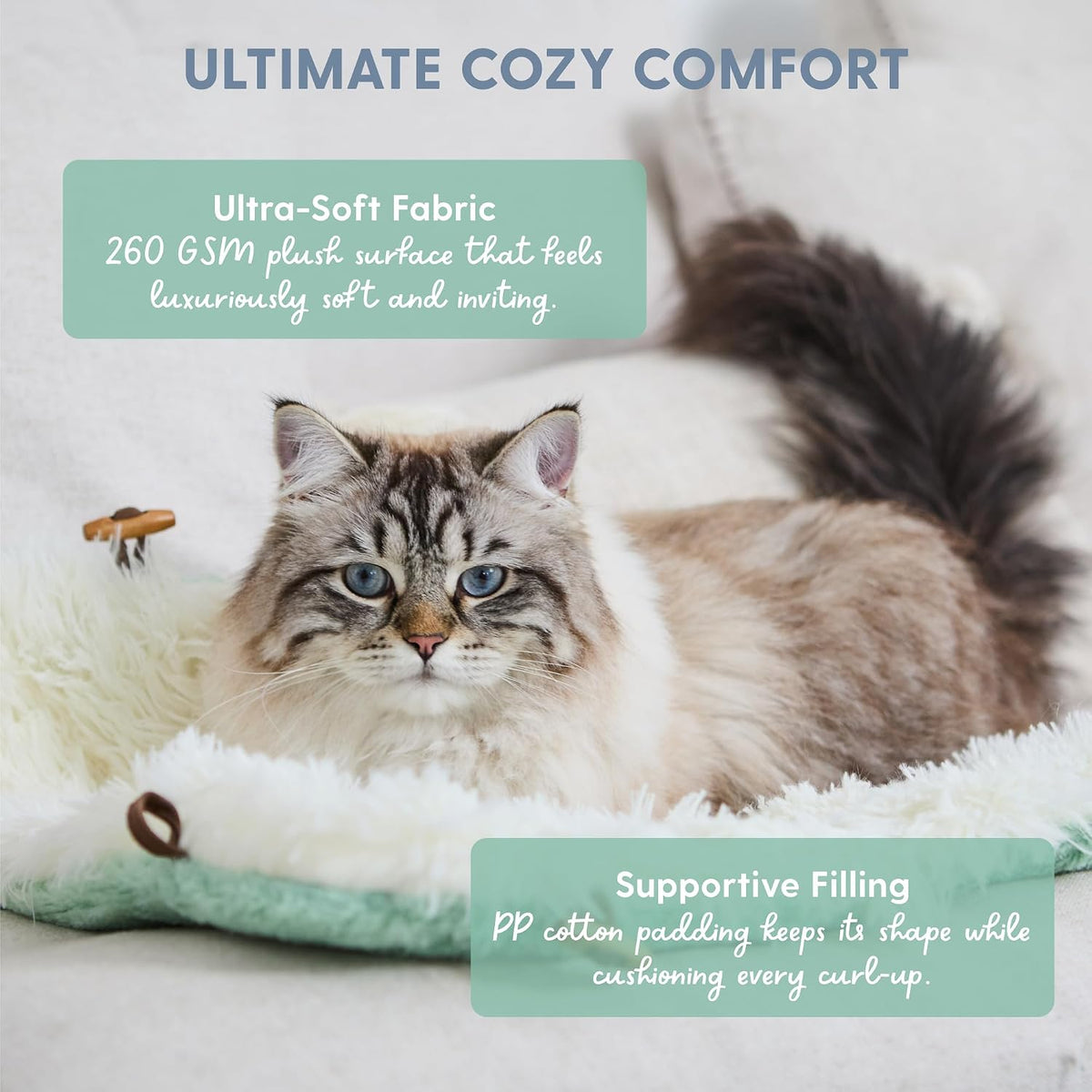 The Cat Ladies Self Warming Heated Cat Bed Mat, Light Green