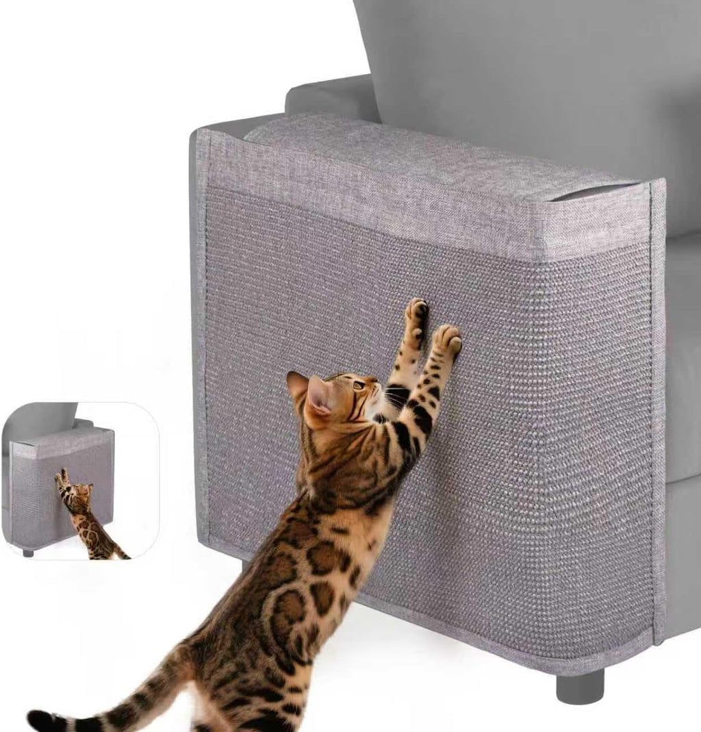 Cat Scratch Protector for Sofa - Larger Couch Protector from Cat Claws Fit for Both Arm Side of Sofa,Couch Corner Scratcher with Expanded Coverage Color-Matched Sisal Pad Universal Fit (Dark Grey)