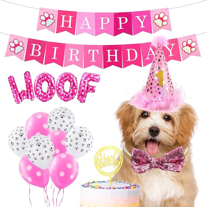 AROIC Dog Birthday Bandana Set, Pet Party Decorations Kit - Image 8