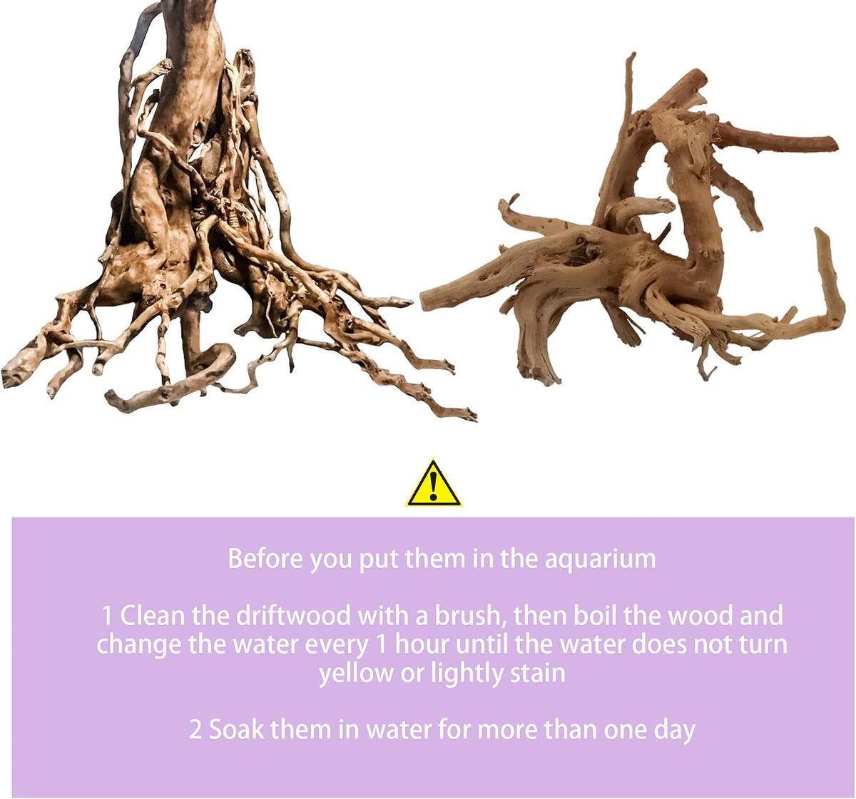 Vmiapxo 8-Pack Natural Driftwood, Sinkable Spider Wood (3.15''-4'')