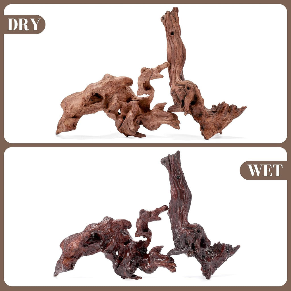 Driftwood for Aquarium, 2PCS 8–10 Inch Natural Aquarium Driftwood for Fish Tank Decor, Aquascaping, Reptile Tanks & Terrariums