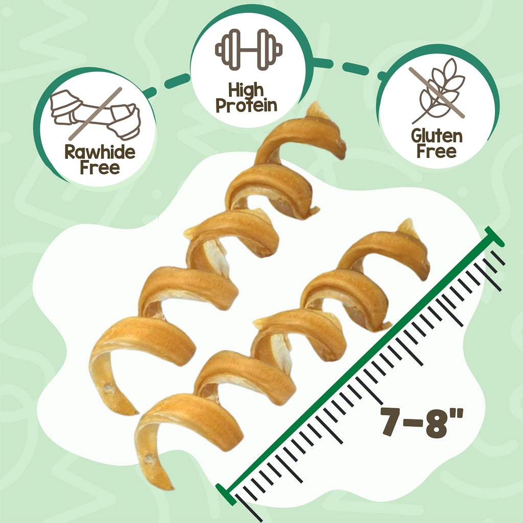 Nature Gnaws Bully Stick Springs 7-8" Rawhide Free Dog Chews, 6 Count