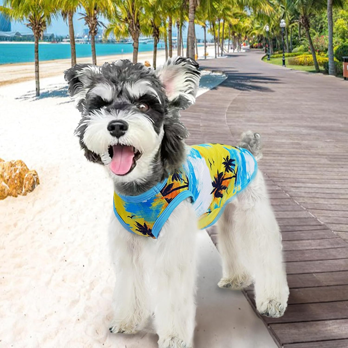 XPUDAC 4 Pack Dog Shirts Cooling Quick Dry Summer Dog Clothes for Small Dogs Boy Girl Lightweight Breathable pet Cooling Vest -Large