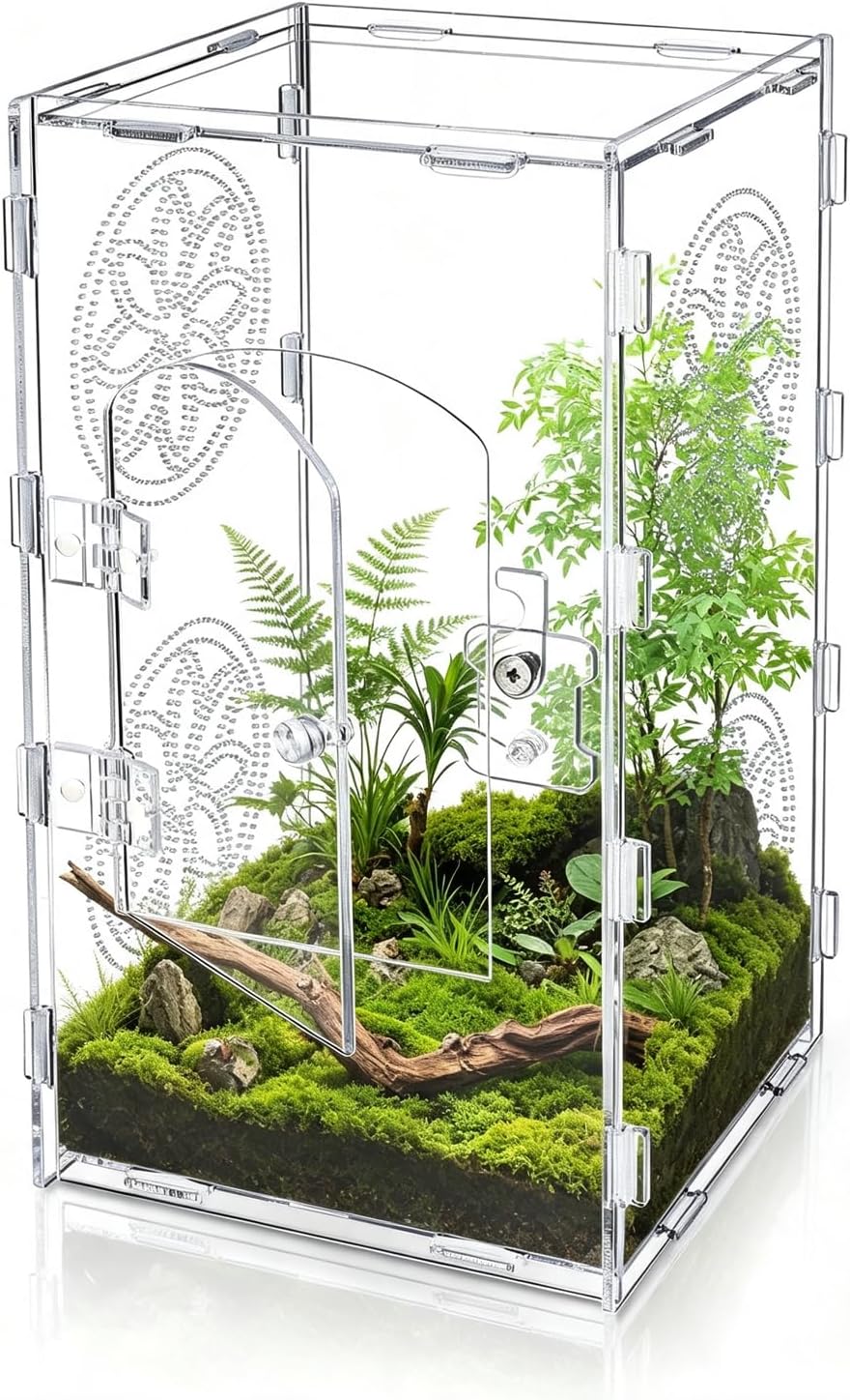 Jumping Spider Enclosure 30x15x15cm Large Acrylic Habitat,Clear