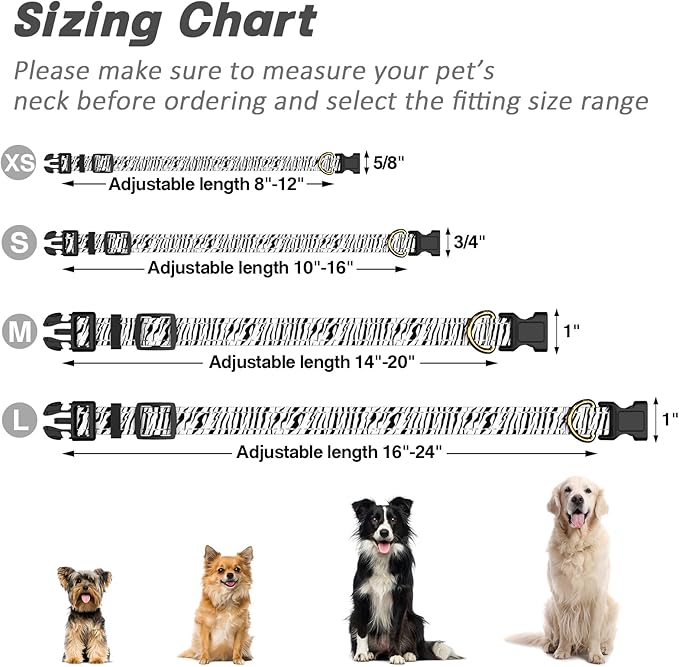 Reflective Dog Collar for Small Dogs Cats, Cute Boho Adjustable Heavy-Duty - Image 7