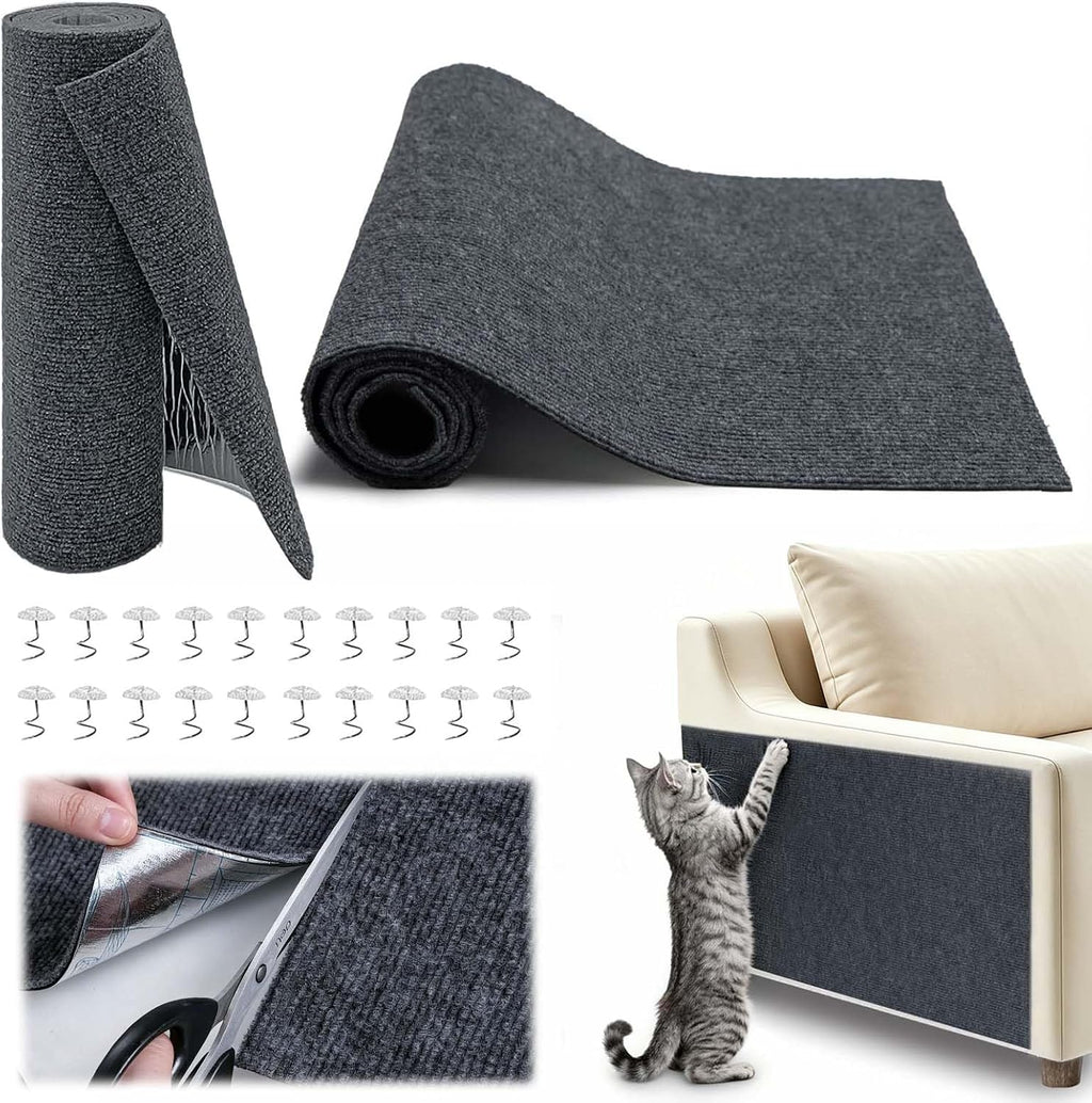 2Pcs Self-Adhesive Cat Scratch Couch Furniture Protector,LightGrey