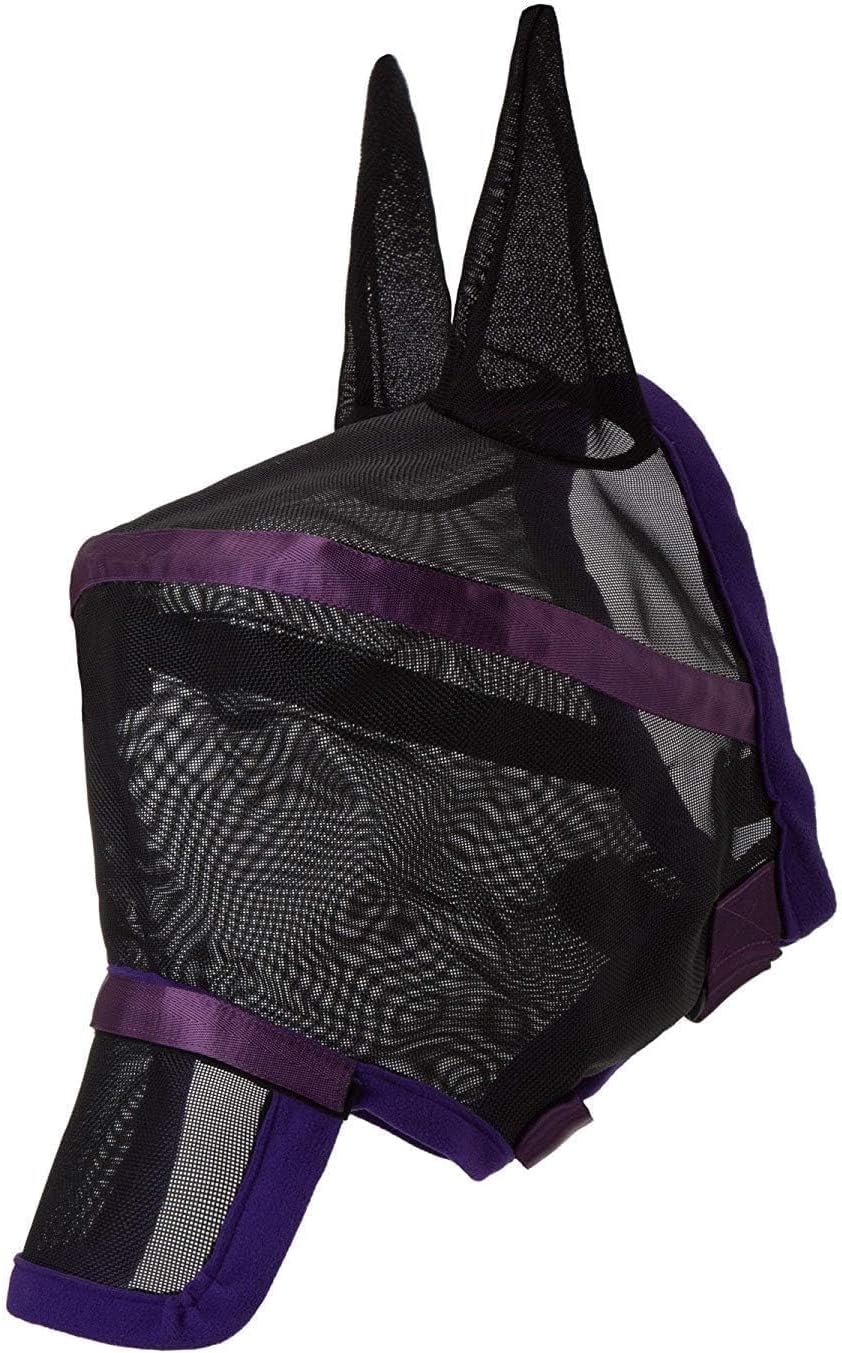 Harrison Howard Maskology Supreme Nylon Framework Micro-Woven Material UV-Proof Horse Fly Mask Black Purple (Cob)