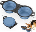 Pawaboo 2-in-1 Collapsible Dog Bowls, Dual Puppy Food and Water Bowls, 180° by Pawaboo
