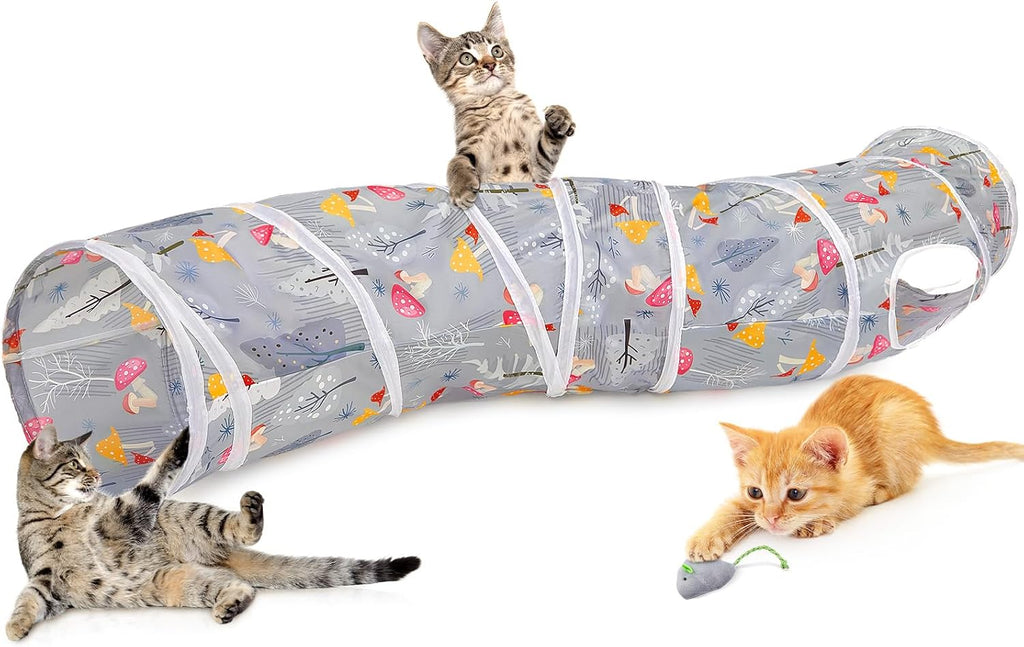 Glittme S-Shape Cat Tunnel, Foldable Cat Tunnels for Indoor Cats