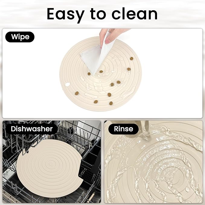 Ptlom Silicone Pet Food Mat for Dogs and Cats Placemat 2Pcs, Waterproof - Image 8