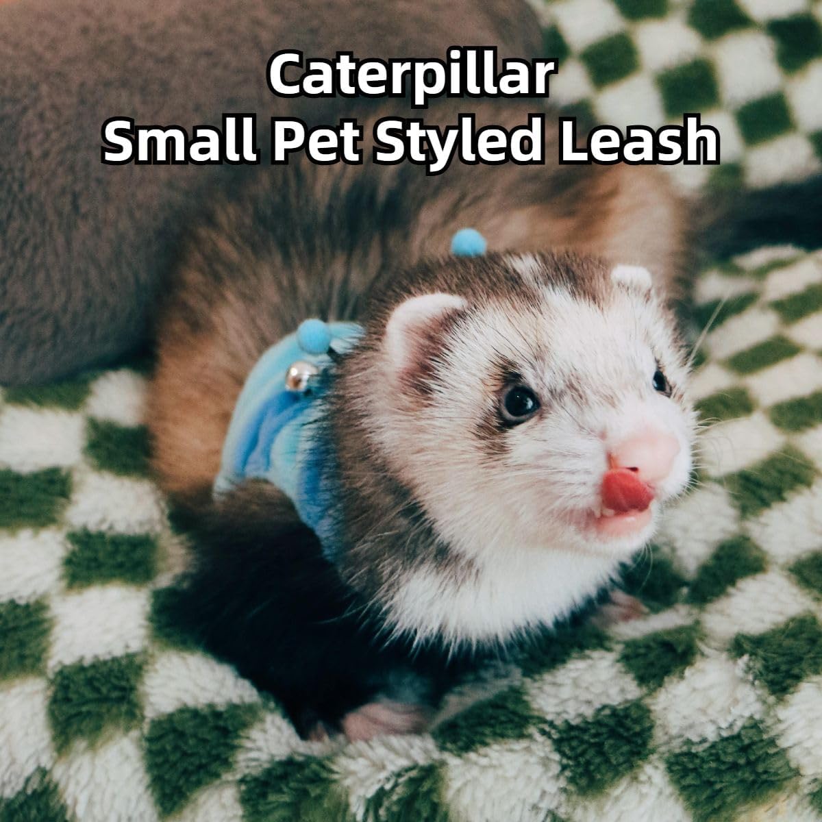 Ferret Harness and Leash Set - Small Animal Soft Fleece Vest with Safe Bell Halloween Outfit Adjustable Traction Rope Outdoor Walking Training Leash for Ferret Bearded Dragon Kitten Rabbit (Pink)