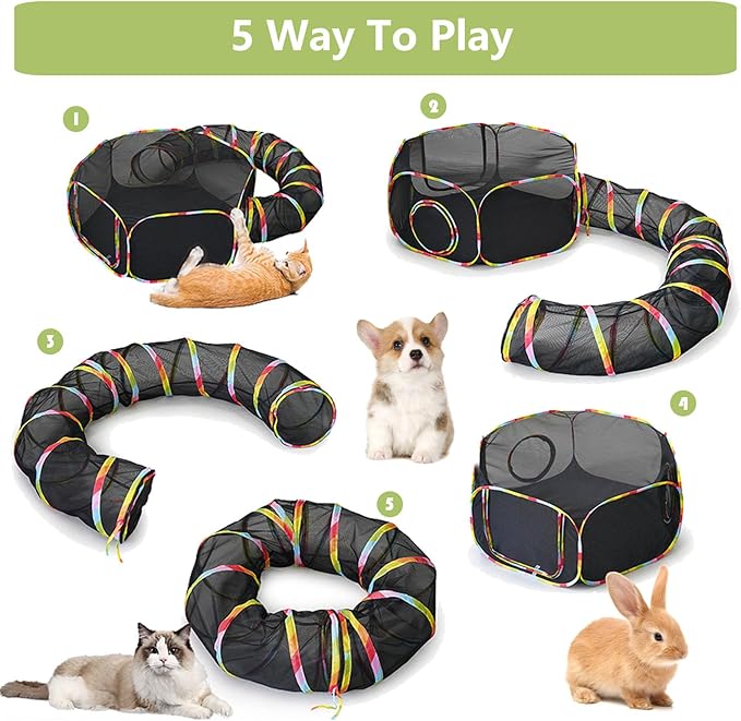 Outdoor Cat Enclosures, Cat Playground Portable Mesh Tent, Outside Circle - Image 6