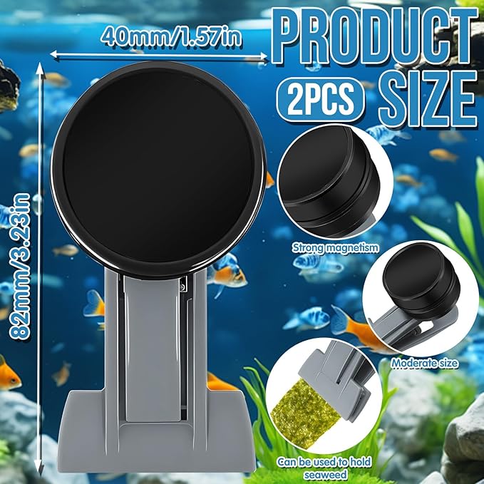 2Pcs Goldfish Feeder, Saltwater Aquarium Accessories Supplies Algae Magnet - Image 2