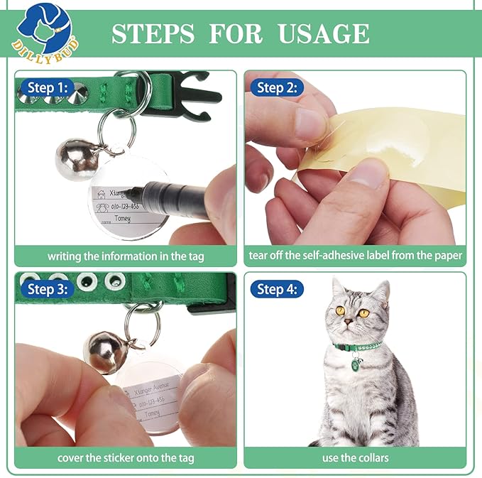 Leather Personalized Breakaway Cat Collar - Image 6