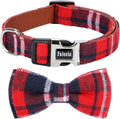 Faleela Soft &Comfy Bowtie Christmas Dog Collar, Detachable and Adjustable Bow by Faleela