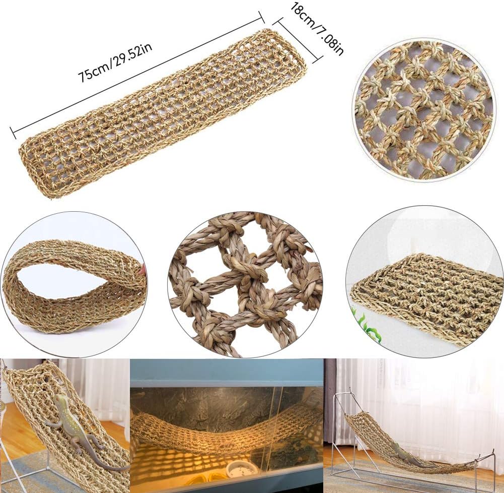 Hamiledyi Bearded Dragon Tank Accessories Lizard Large Hammock Jungle Climber Vines Flexible Leaves Bendable Vine Artificial Branch Habitat Reptile Decor for Chameleon, Lizards,Gecko,Snakes