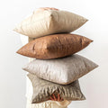 Pack of 4 Neutral Decorative Faux Leather Throw Pillow Covers 20x20 inch by GEGELICA