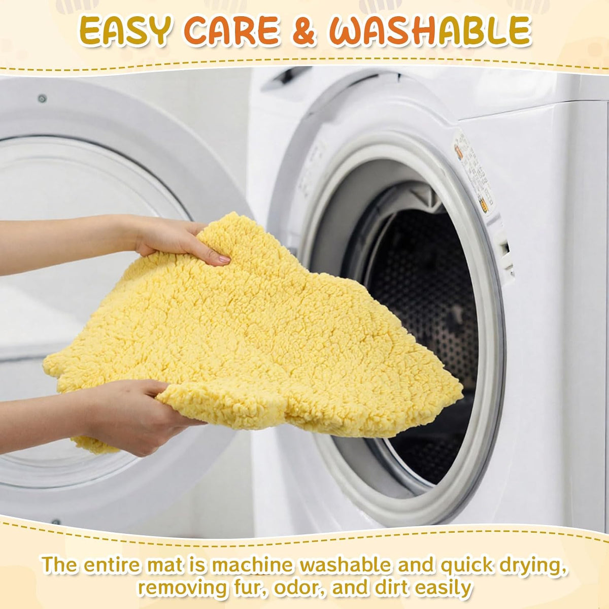 3Pack Self Warming Pet Bed Leaf Pad, Light Yellow, Small-16 x20