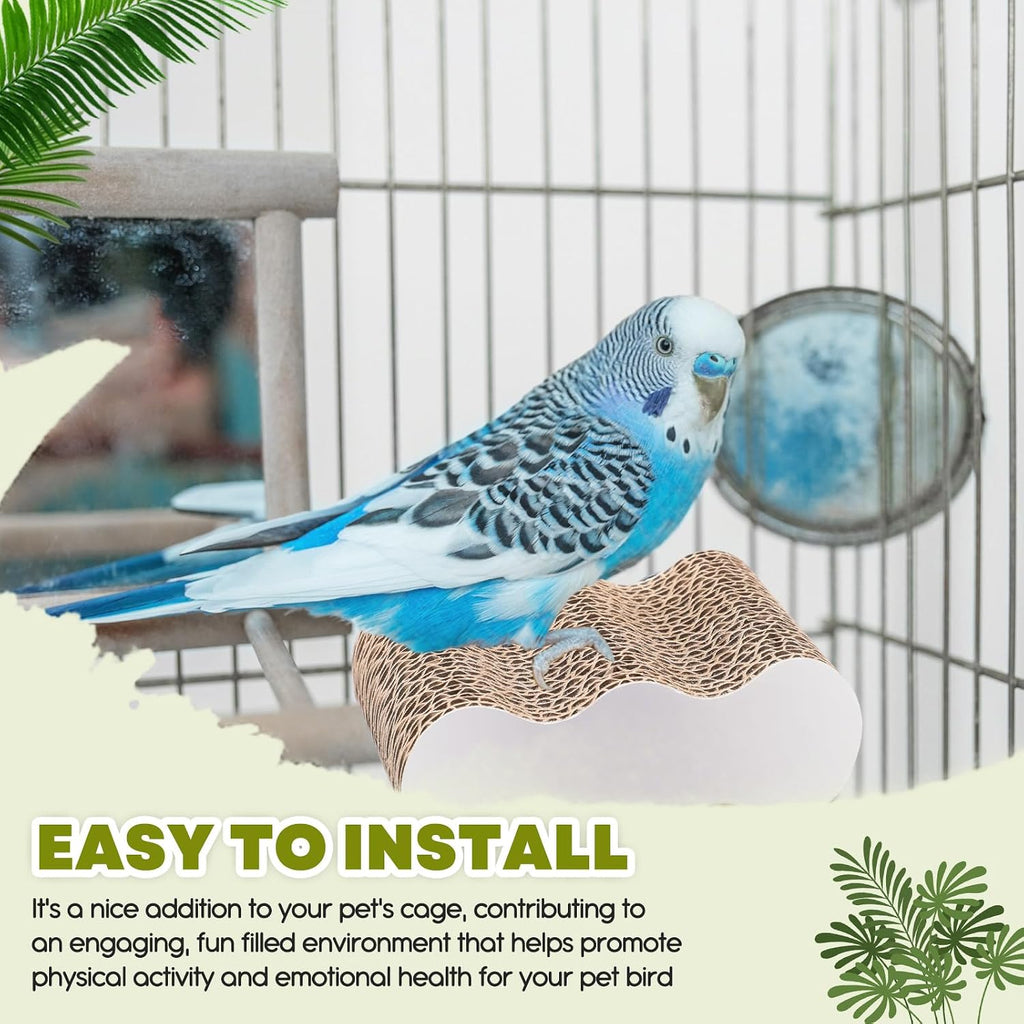 Croblissful 2 Pcs Bird Perch Platforms, Parrot Paper Chew Toy, Small
