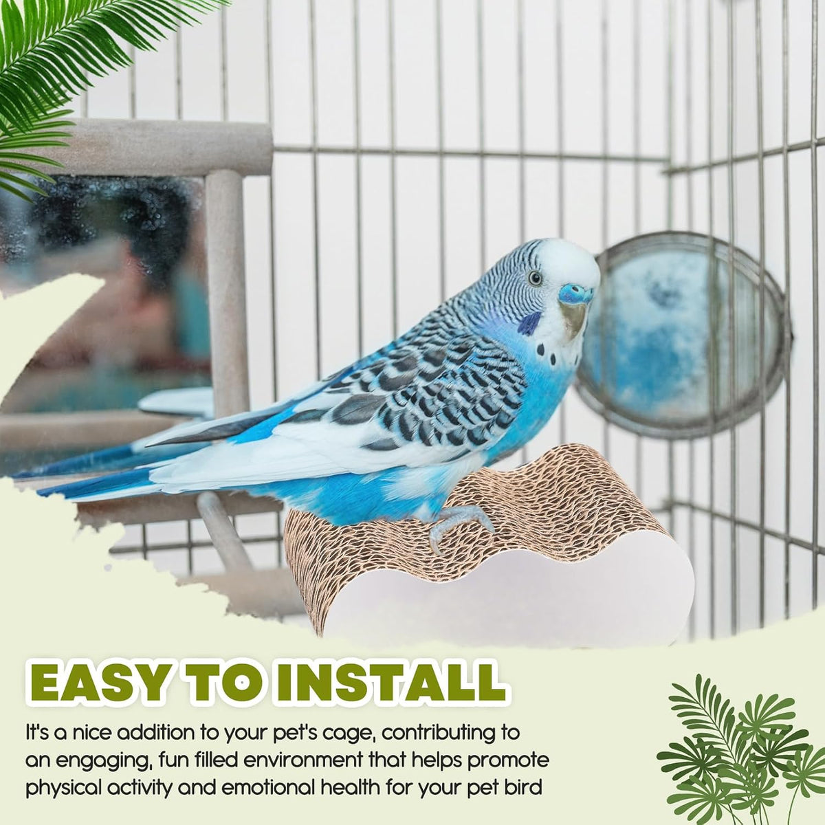Croblissful 2 Pcs Bird Perch Platforms, Parrot Paper Chew Toy, Small