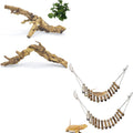 VCEPJH Reptile Wood Branches, Snake Climbing Branch Bearded Dragon Log and Reptile Bridge for Terrarium Wooden Bearded Dragon Climbing Ladder Hanging Flexible Swing for Chameleon Frog Spider