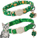 Cat Collar, 2 Pack St.Patrick's Day Cat Collars Breakaway by DOGWONG