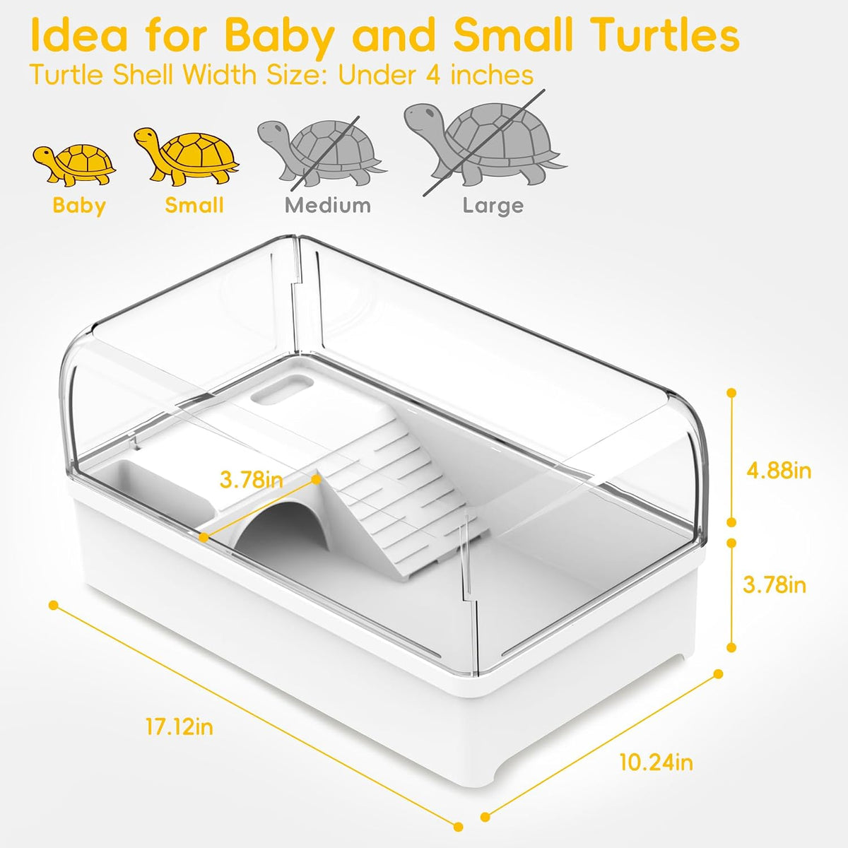 Turtle Tank Starter Kit for Baby Turtle,6.57 Gallon Aquarium Medium