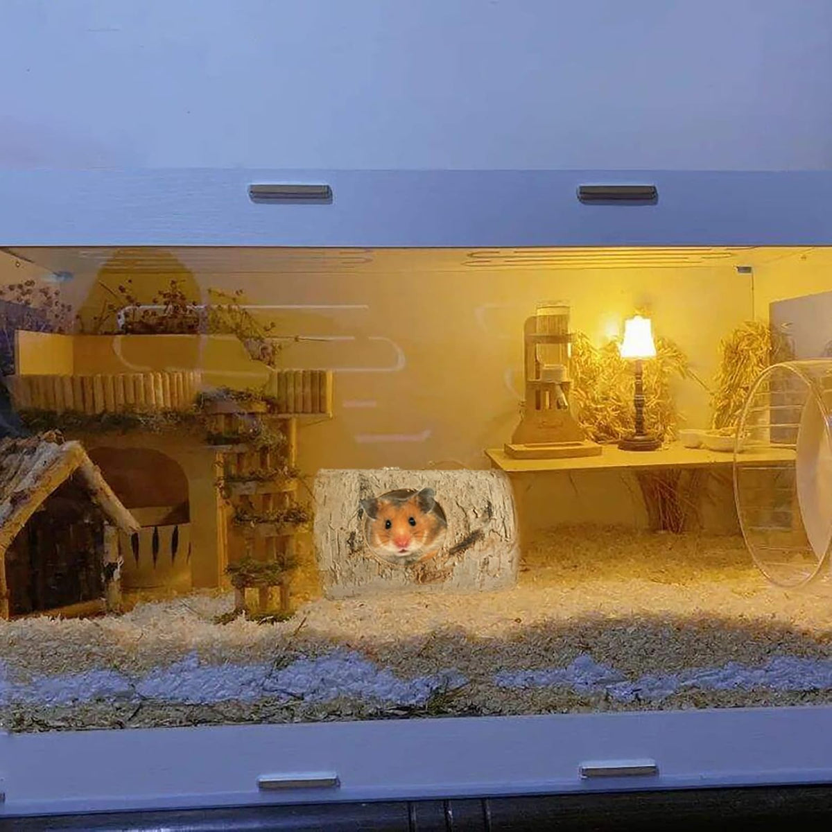 Wooden Hamster Tunnel Natural Birch Wood Tree Holes Tube Small Animal Hollow Trunk Hideout Exercise Dwarf Mice Chew Toys Cage Accessories for Chinchillas Guinea Pigs Dwarf Mouse Rat(10Pcs)