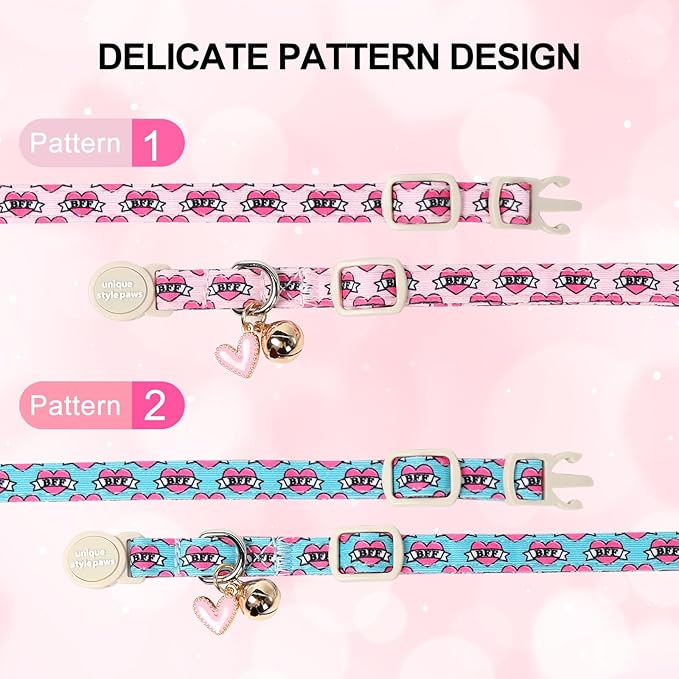Unique Style Paws Pink Kitten Collars, Cute Valentine Cats Collar - Image 2