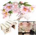 Reptile Hiding Branch &Ball Python - Enrichment Toys for Corn Snake,Tulip Artificial Bouquet Plant Artificial Decor for Snake Cage,Wood House for Leopard Gecko Habitat Lizard Chameleon Ball Pythons