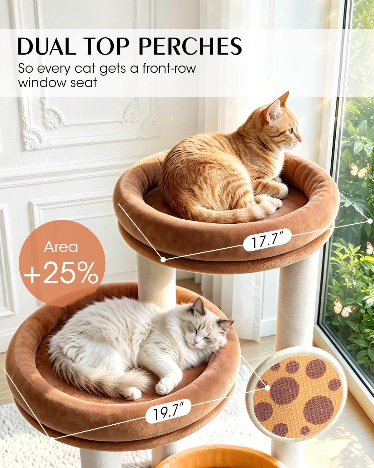 46 inch Cat Tree Tower for Indoor Cats Large Adult, Cozy Cat Condo