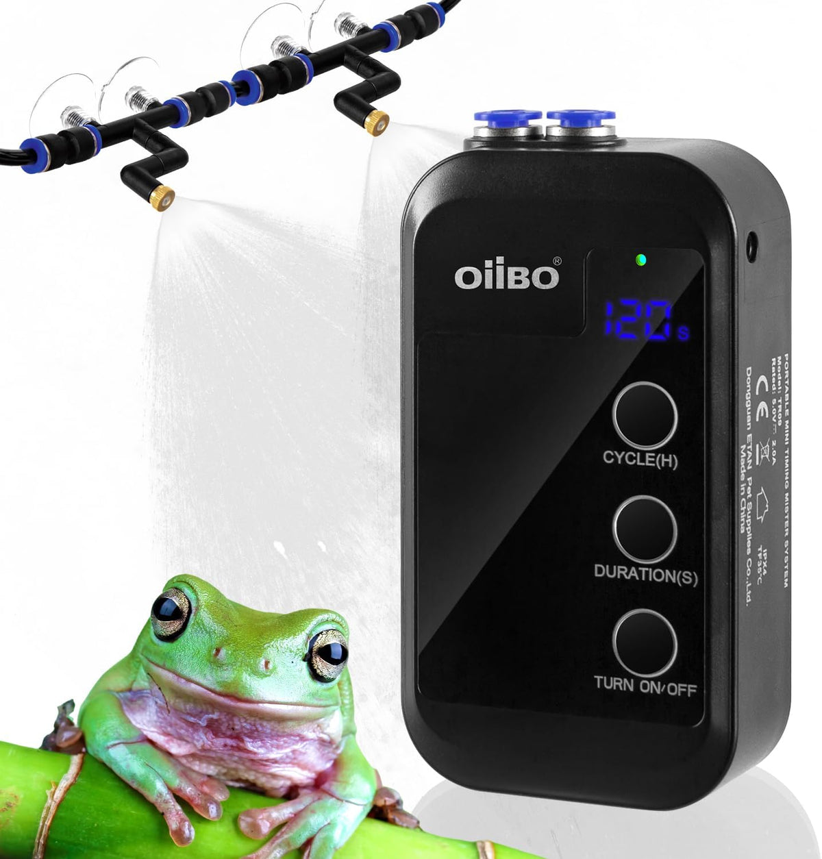 Reptile Mister, Reptile Humidifier Rainforest Spray System with Adjustable Spray Nozzles, Mini Automatic Misting System for Reptile Amphibians