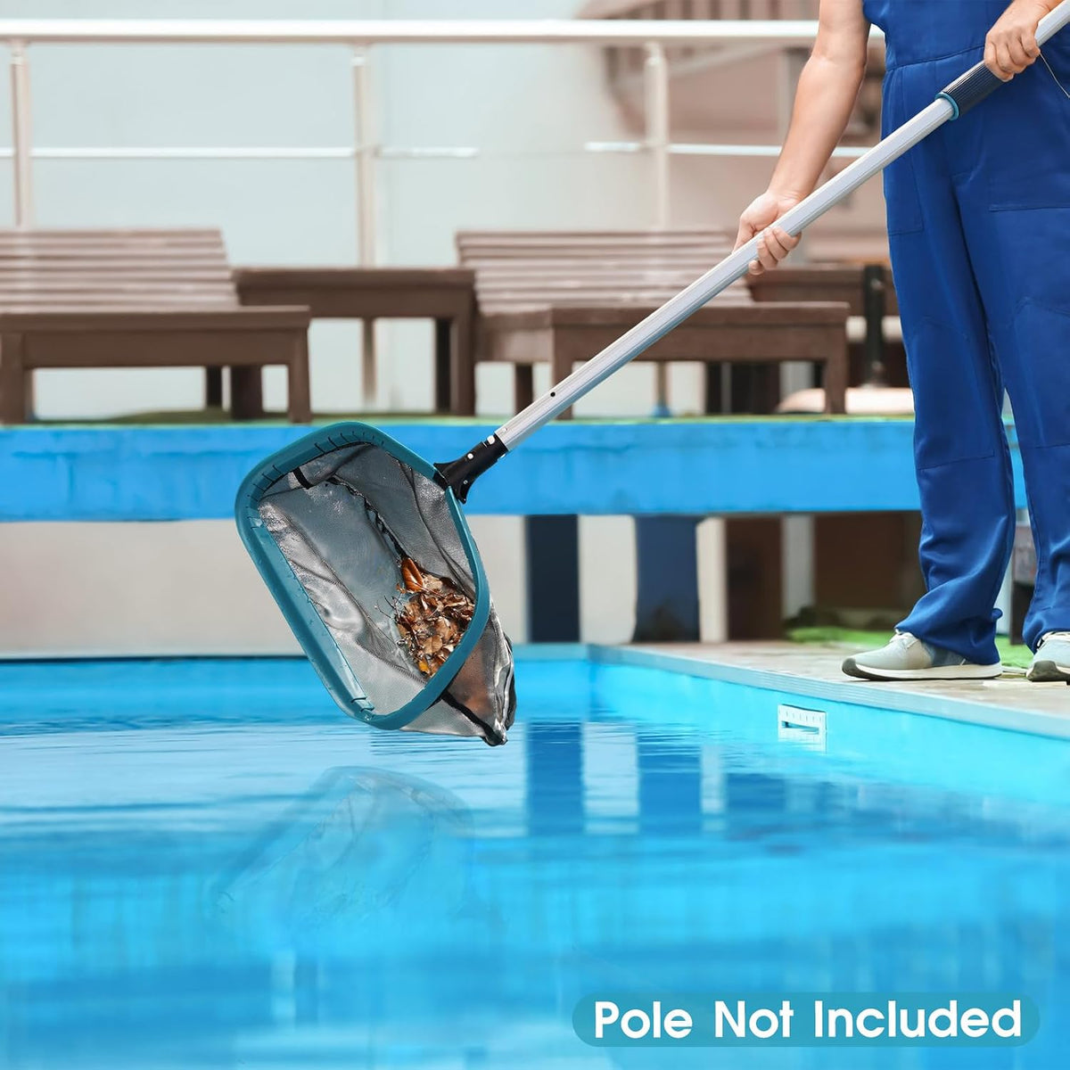 17.5" Aluminum Frame Pool Skimmer Rake Net, Deep Nylon Bag (No Pole)