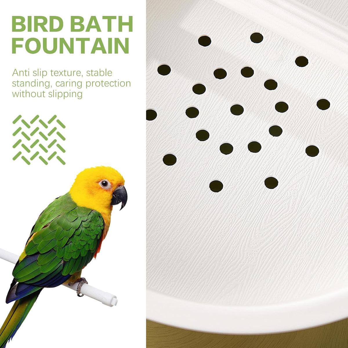 Automatic Parakeet Bird Bath with Pump,Bird Shower Fountain Indoor(UShape)