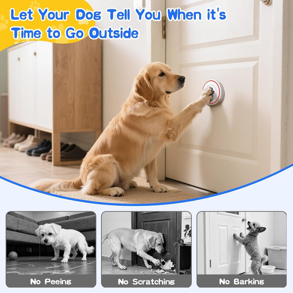 Dog Door Bell for Potty Training, IP55 Waterproof, 55 Ringtones, 0-115dB