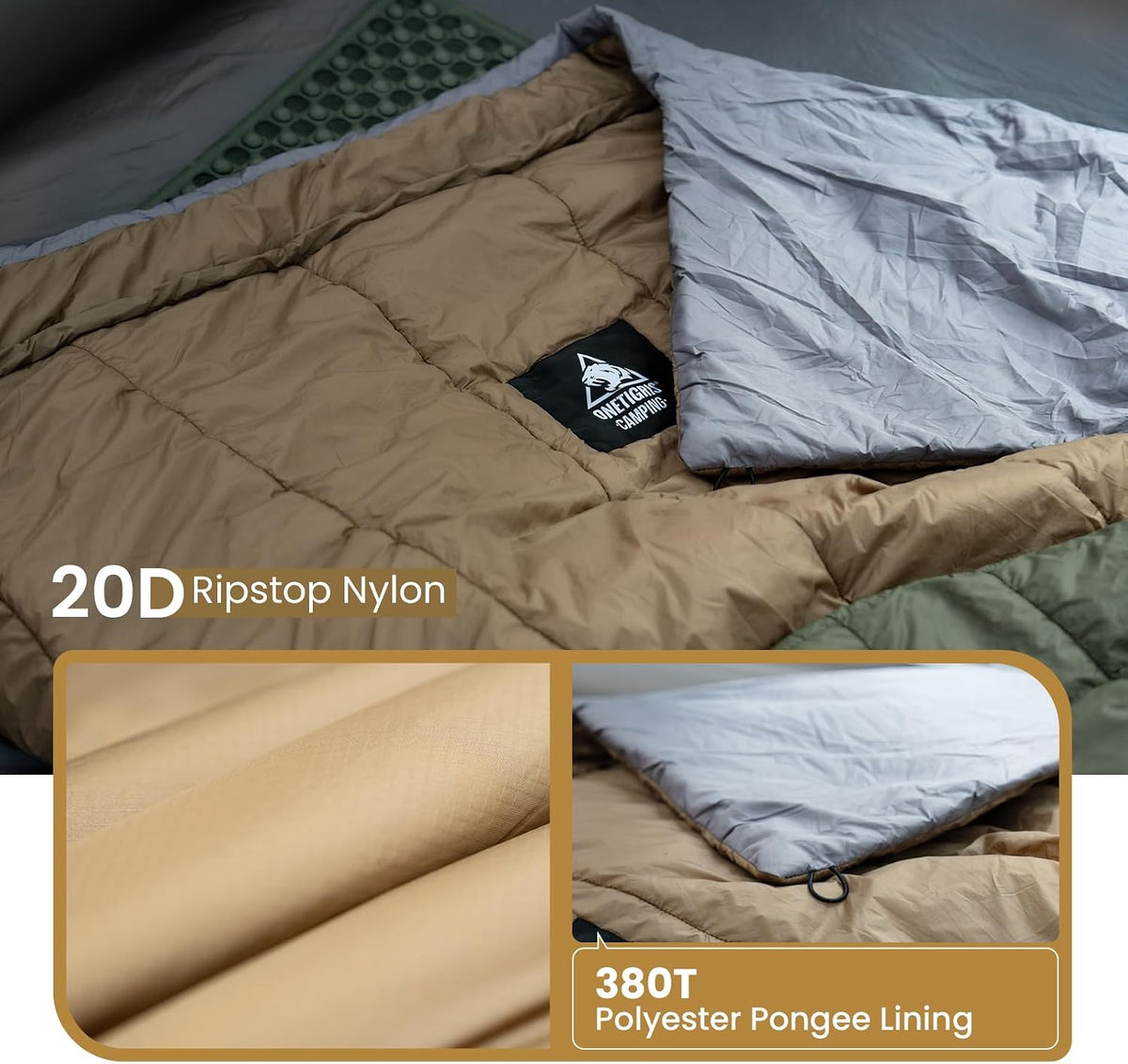 OneTigris Featherlite Ultralight Sleeping Quilt, Weighs 35oz, Warm Hammock Topquilt 40 Degree, with Footbox, Perfect for Outback Camping, Hiking, Backpacking and Hammocks